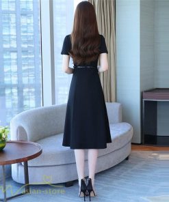 ミディアム | Aラインワンピース ワンピース レディース 着痩せ 無地 半袖 Vネック ひざ丈 ミディアムワンピース カジュアル おしゃれ 30代 20代 上品 大きいサイズ 40代