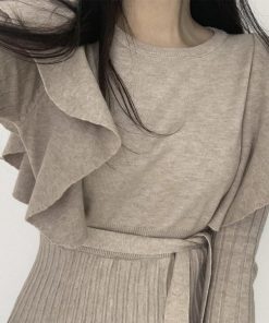 ワンピース | ショルダーフリルニットワンピース新作