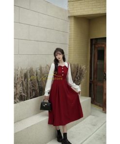 マキシ | ドッキングワンピース 秋 レディース 長袖ワンピ 切替 フェイク レイヤード風 重ね着風 Aラインワンピース 着痩せ ワンピース 可愛い 大人 二次会 30代40代