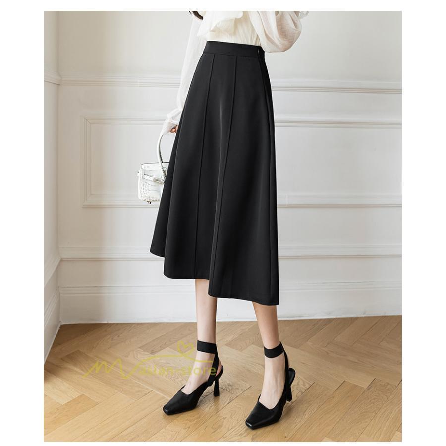 スカート | フレア無地 きれいめ 30代 40代 50代 着やせ 上品 ボトムス 春秋 夏 お洒落 通勤 エレガント 着痩せ 着回し ハイウエスト カジュアル 通学 お出かけ