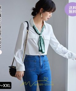 シャツ・ブラウス | シャツ ブラウス 秋冬 レディース スカーフタイ きれいめ フォーマル 春 長袖 M L オフィス S XL XXL 上品 OL 高級感 フェミニン シフォン 通勤 可愛い