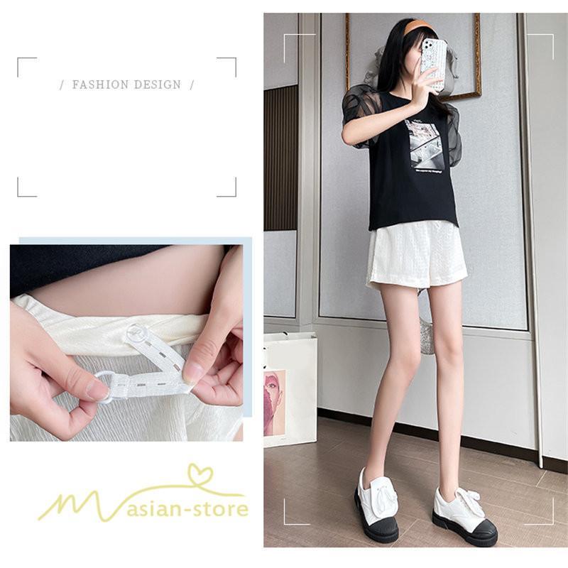パンツ レギンス | マタニティパンツ ショート丈 レディース サマーパンツ 夏 薄手 ワイドパンツ 着痩せ ゆったり おしゃれ カジュアル 柔らか 上品 妊婦服 ウエスト調整 きれいめ