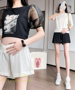 パンツ レギンス | マタニティパンツ ショート丈 レディース サマーパンツ 夏 薄手 ワイドパンツ 着痩せ ゆったり おしゃれ カジュアル 柔らか 上品 妊婦服 ウエスト調整 きれいめ