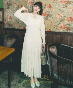 マキシ | リゾートワンピース レディース ロング丈 長袖 Aライン 旅行用 大人 可愛い お洒落 ふんわり フェミニン かわいい 春夏秋 SNS映え お出かけ きれいめ