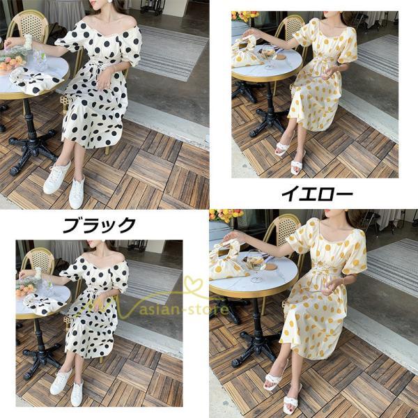 マキシ | ワンピース レディース チュニック 半袖 楽ちん 大きいサイズ 体型カバー ドット柄 カジュアル お出かけ ファッション 着痩せ 20代30代40代 エレガント 夏物