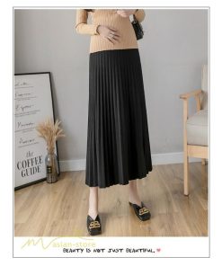 スカート | マタニティプリーツ レディース 秋 冬 コーデ Aライン 可愛い 妊婦服 産前 産後 ウエスト調整 上品 マタニティウェア ロング丈 体型カバー