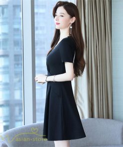 ミディアム | ワンピース Aライン レディース 着痩せ Vネック ひざ上丈 カジュアル 大きいサイズ 無地 きれいめ おしゃれ 春 夏 30代 新作 上品 サマーワンピース 40代 20代