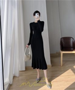 ニットワンピース | レディース 冬 きれいめ ニットフレア ロング おしゃれ マーメイド 秋冬 送料無料 おしゃれ 20代30代40代50代 デート 通勤 可愛い