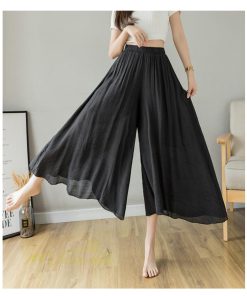 新作 | リネンパンツ 夏 ガウチョパンツ スカーチョ 体型カバー ワイドパンツ レディース ガウチョ ボトムス ゆったり 涼しい キュロット 春夏 ウエストゴム ズボン