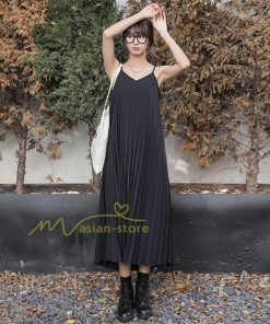 マキシ | プリーツワンピース ワンピース レディース マキシ丈 サロペット オールインワン キャミワンピース カジュアル 無地 20代30代40代 韓国ファッション 通勤通学