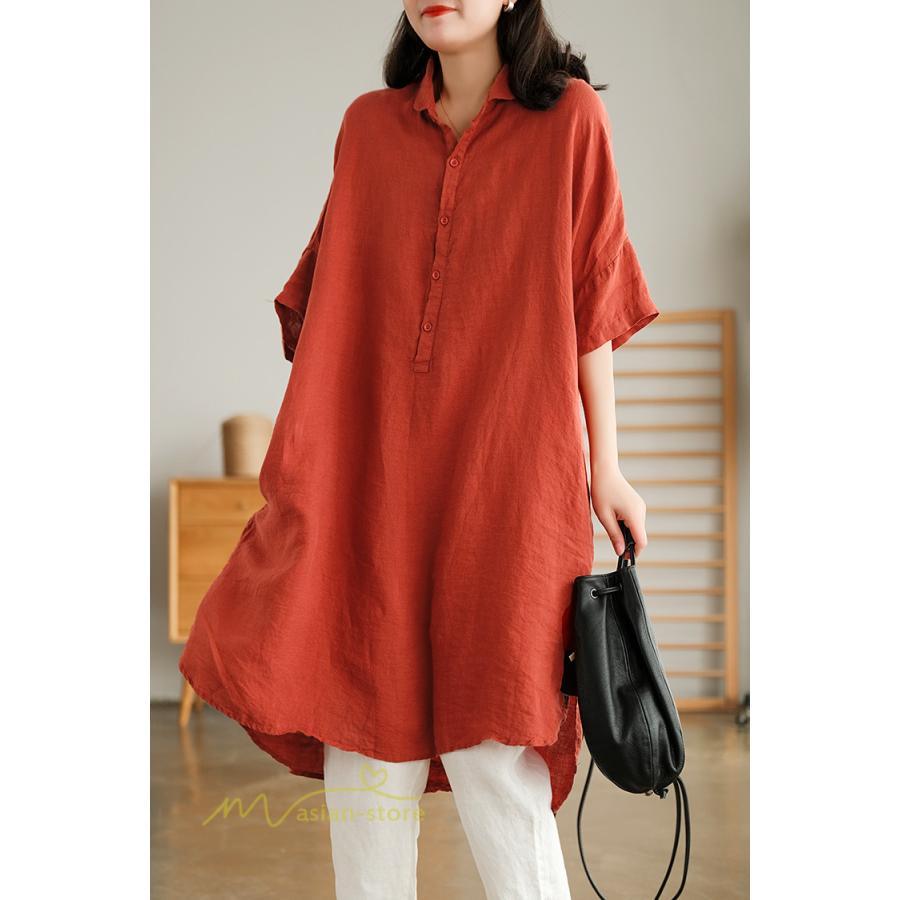 送料無料SALE | ワンピース レディース 夏 カットソー シャツワンピース スカート 麻 綿 大きいサイズ サマー Tシャツ 可愛い 30代 40代 20代 体型カバー ゆったり 送料無料