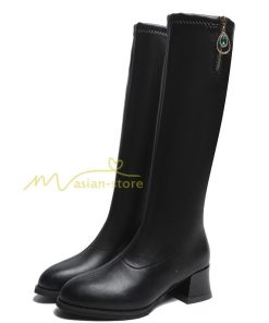 ロングブーツ | ブーツ ヒール カジュアル レディース 靴 シューズ お出かけ 秋冬 ロング丈ブーツ ジョッキーブーツ 太ヒール 春秋冬 大人 黒靴 美脚