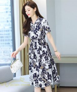 ミディアム | シャツワンピース レディース ワンピース 着痩せ 花柄 膝丈 ミディアムワンピース 上品 Aラインワンピース 春 夏新作 フリーサイズ サマーワンピース 通勤通学