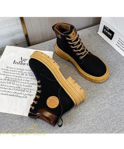 ショートブーツ | レディース ブーティー 太ヒール ブーツ ショートヒール カジュアル レースアップ 歩きやすい コスプレ靴 編み上げブーツ 厚底 ローヒール靴