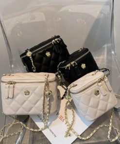 ショルダーバッグ | ミニバッグ 肩掛け キルティング チェーンバッグ レディース フェイクレザー ボックス斜め掛け