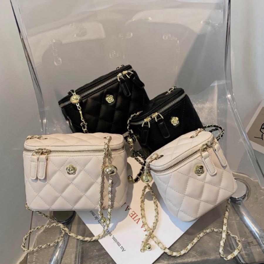 ショルダーバッグ | ミニバッグ 肩掛け キルティング チェーンバッグ レディース フェイクレザー ボックス斜め掛け