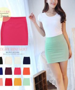 ミニスカート | 大人 スカート ショートスカート レディース カラバリ セクシー 無地 タイトスカート ウエストゴム