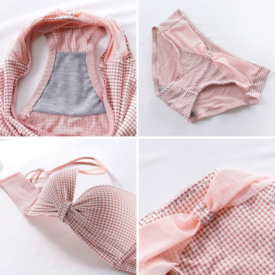 キャミソール | チェック柄 ブラジャー ショーツセット