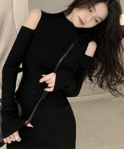 ワンピース | ニット肩出し 長袖レディース