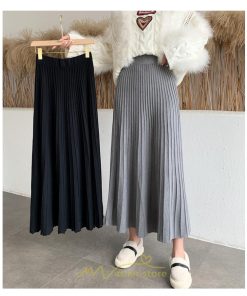 スカート | ロングレディース ニット ハイウエスト Aライン 着痩せ 秋冬新作 あったか 部屋着 おしゃれ ニット 外出 韓国ファッション 可愛い おうち時間
