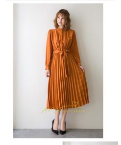 マキシ | プリーツワンピース ワンピース レディース ロングワンピース ミモレ丈 秋物 長袖 長袖ワンピース お呼ばれワンピース 大人 揺れる 二次会 シャツワンピース