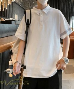 Tシャツ | ポロシャツ シャツ メンズ 薄手 夏新作 カジュアル 無地 トップス サマーシャツ カットソー おしゃれ ゆったり ギフト 大きいサイズ プレゼント 黒 白