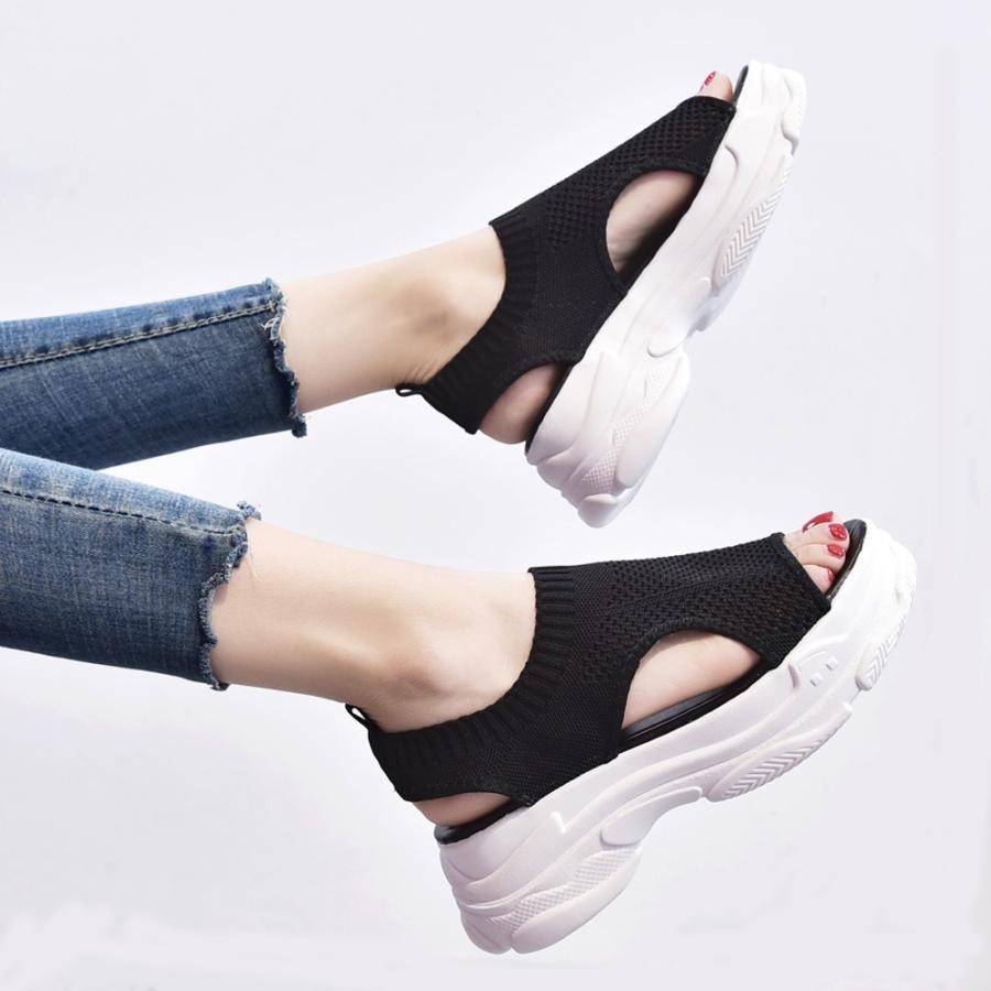 パンプス | 通気性 サンダル メッシュ 韓国風 歩きやすい 厚底 カジュアル レディース スポーツサンダル