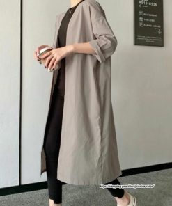 カーディガン | レディース ロング羽織り 綿麻風 リネンライトアウター 無地 長袖 秋物 大人 羽織る シンプル カジュアル 秋カーディ