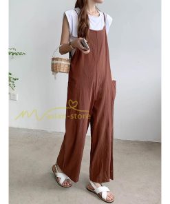 オーバーオール サロペット | サロペット オーバーオール オールインワン ワイドパンツ レディース 無地 キャミ ガウチョ 20代30代40代 着痩せ 可愛い 送料無料 ワイドサロペット