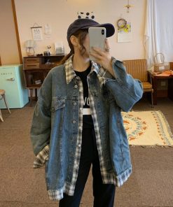 テーラードジャケット | ジャケット オーバーサイズ アウター 秋冬 レディース ドッキング デニム Gジャン