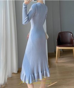 ニットワンピース | ロングワンピース ワンピース レディース ロング丈 秋 冬 マーメイド 着痩せ セクシー 足細効果 韓国風 20代30代40代50代 フェミニン