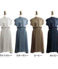 送料無料セール | 夏ワンピース プリーツワンピース 半袖 揺れる 大人 可愛い ロングワンピース レディース ワンピ 50代60代 パーティードレス ママワンピース 30代40代 無地
