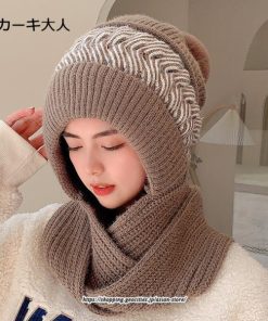 レディース | ニット帽 マフラー付き キッズ 親子 帽子 秋冬 子供 大人 家族 おしゃれ かわいい 防寒 プレゼント スキー 暖かい 厚手