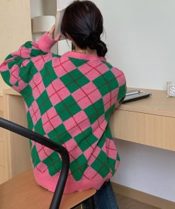 カーディガン | アーガイル柄ニットカーデ
