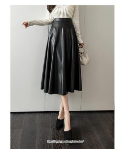 スカート | ロングレザーフレアAライン秋 冬 レディース ロング丈 着痩せ 20代 30代 40代 2022年 50代 送料無料