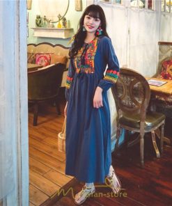 マキシ | ワンピース 個性的 ロングワンピース 細見えワンピース エスニック 綿麻 リゾート ワンピ 長袖 刺繍 カジュアル 大人 春夏秋 きれいめ 上品 ゆったり 体型カバー