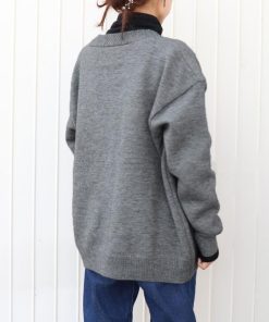 ニット・セーター | ニットアウター ニットトップス シンプル V 韓国風 ニットカーディガン ネック 羽織 秋冬 ゆったり レディース 長袖