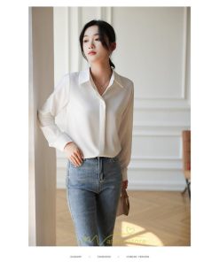 シャツ・ブラウス | ブラウス レディース オフィス 白 ホワイト おしゃれ 長袖 シャツカジュアル 制服 緑 グリーン シフォン 通勤 OL 二次会 上品 お仕事 デート お出かけ 女子会