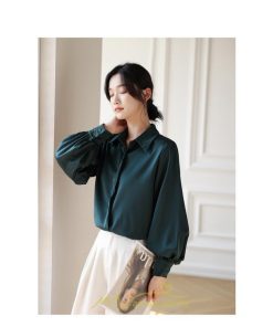 シャツ・ブラウス | ブラウス シャツ レディース 40代 上品 ブラウス きれいめ 通勤 OL ビジネス ゆったり 緑 グリーン 50代 エレガント 20代 お出かけ 30代 外出 着痩せ