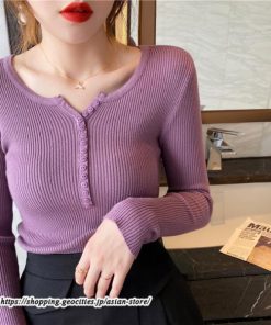 ニット・セーター | カットソー ニット レディース リブニット 長袖 秋冬 春 トップス スリム ストレッチ インナー 無地 着痩せ 長袖ニット 長袖カットソー プルオーバー 通学通勤