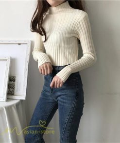 ニット・セーター | 秋 冬 ニット セーター 長袖 プチハイネック レディース トップス 無地 洗えるニット お洒落 シンプル トレンド ゆるシルエットインナー 上品 OL きれいめ 通勤