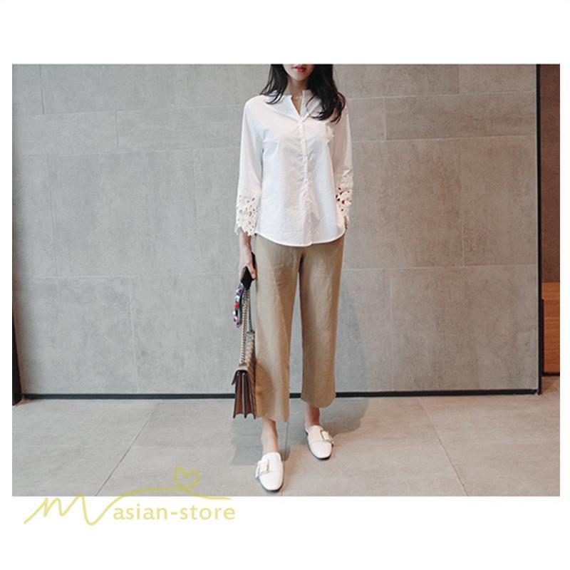 ワイドパンツ | パンツ レディース ロング丈 コットン 麻混 カジュアル 無地 40代 50代 リネン 夏 秋 カジュアル ロングパンツ 大きいサイズ 30代 20代 3色 上品