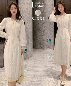 ミディアム | ワンピース レディース Aラインワンピース 着痩せ 上品 長袖ワンピース 春 秋 新作 スプリングワンピース 韓国風 20代 40代 お出かけ ゆったり 通学 30代 通勤