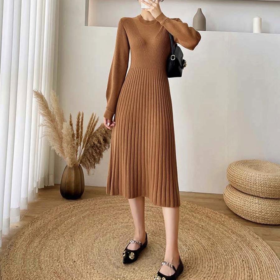 ワンピース | リブニット レディース 秋冬