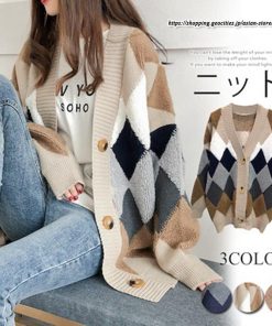 カーディガン | ニットレディース アウター ニットアウター 羽織り フロントボタン ボリューム感 大きめ ゆったり 20代30代 ミドル ゆるシルエット