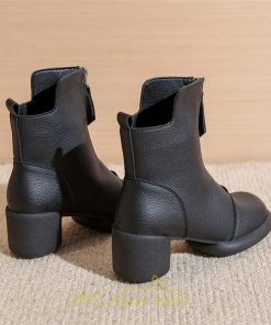 ショートブーツ | ブーツ レディース 厚底靴 疲れない 歩きやすい おしゃれ ファスナー 美脚 太ヒール カジュアル 通勤 高級感 個性的 通学 お出かけ 旅行