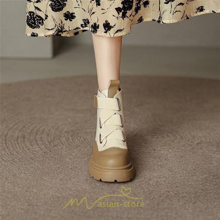 ショートブーツ | レディース 歩きやすい ワークブーツ 楽チン 痛くない ラウンドトゥ 美脚 厚底 カジュアル 通勤 通学 旅行 50代 30代 お出かけ 40代 20代