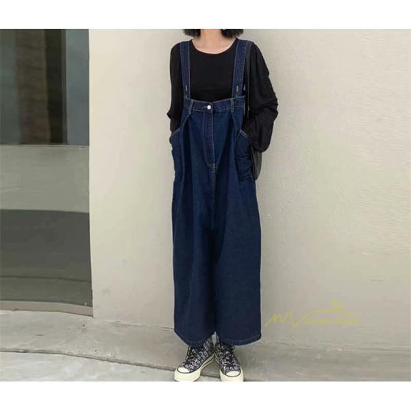 オーバーオール サロペット | オーバーオール レディース デニムサロペット サロペットパンツ 秋服 ボトムス オールインワン ゆったり 通勤通学 ガウチョパンツ ワイドパンツ サロペット