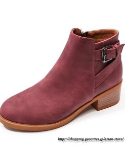 ショートブーツ | 大きいサイズ26.5cm レディース 上品 ブーツ 秋冬 春 チャンキーヒール 太ヒール シンプル ブーティー 大人 黒ブーツ サイドファスナー