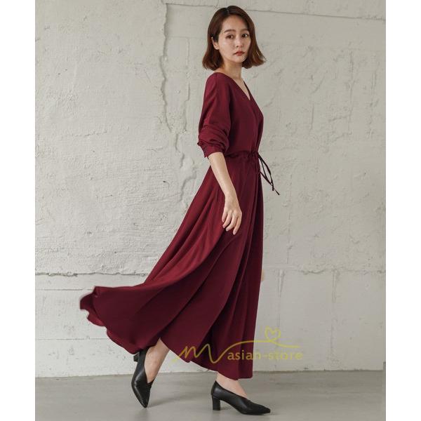 マキシ | 長袖ワンピース 秋物 レディース フレアワンピース ロングワンピース Aラインワンピース 30代40代 大人 揺れる ダンス 二次会 発表会 50代60代 お出かけ